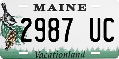 ME license plate 2987UC