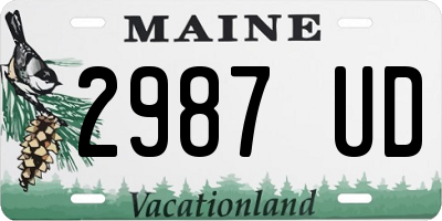 ME license plate 2987UD