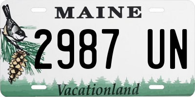 ME license plate 2987UN