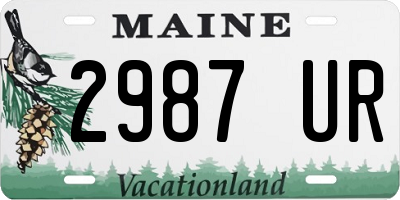 ME license plate 2987UR