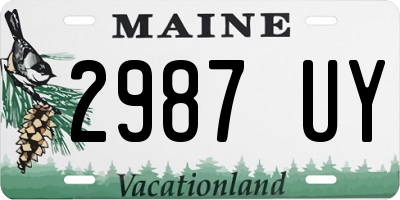 ME license plate 2987UY