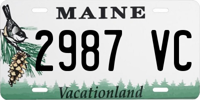 ME license plate 2987VC