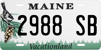 ME license plate 2988SB