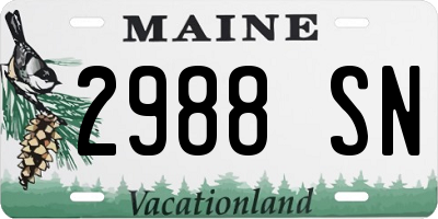 ME license plate 2988SN