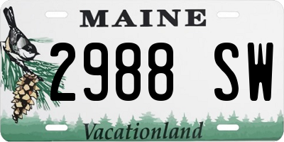 ME license plate 2988SW