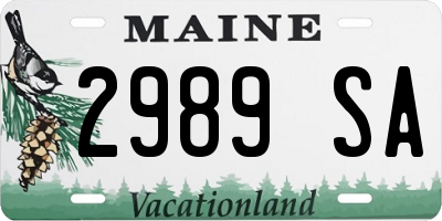 ME license plate 2989SA