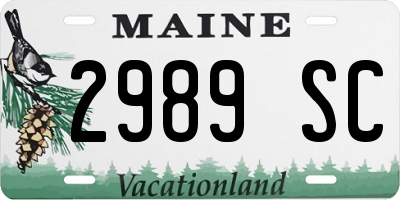 ME license plate 2989SC