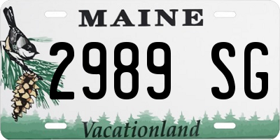 ME license plate 2989SG