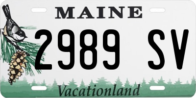 ME license plate 2989SV