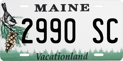 ME license plate 2990SC