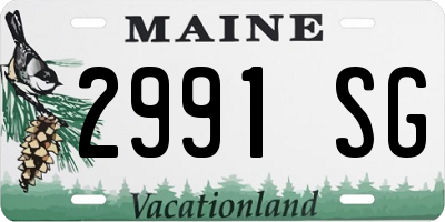 ME license plate 2991SG