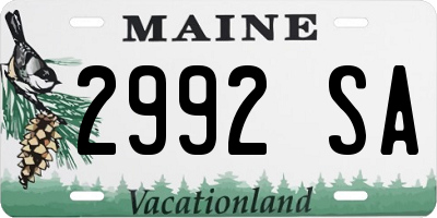 ME license plate 2992SA