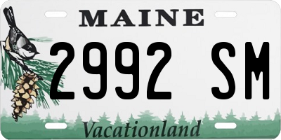 ME license plate 2992SM