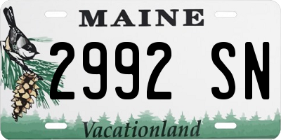 ME license plate 2992SN