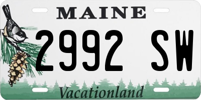 ME license plate 2992SW