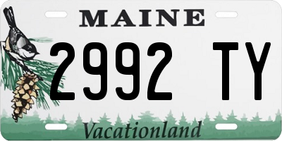 ME license plate 2992TY