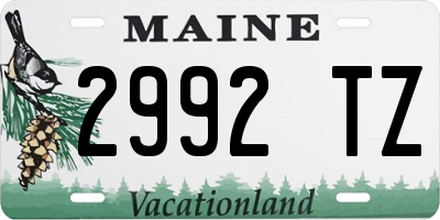 ME license plate 2992TZ