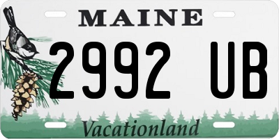 ME license plate 2992UB