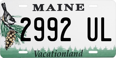 ME license plate 2992UL