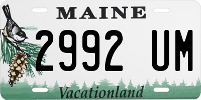ME license plate 2992UM