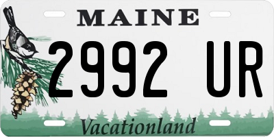 ME license plate 2992UR