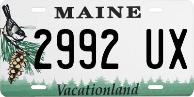 ME license plate 2992UX