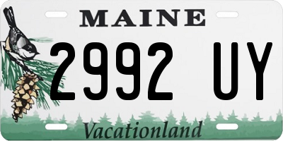 ME license plate 2992UY