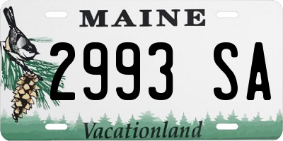 ME license plate 2993SA