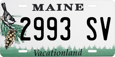 ME license plate 2993SV