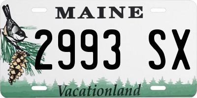 ME license plate 2993SX