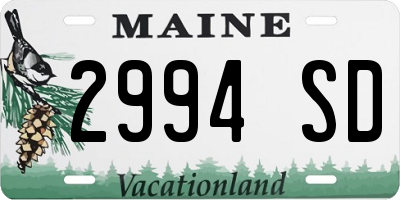 ME license plate 2994SD