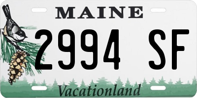 ME license plate 2994SF