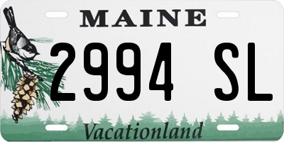 ME license plate 2994SL