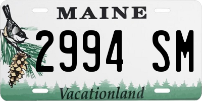 ME license plate 2994SM