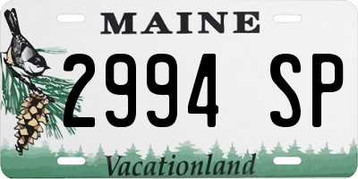 ME license plate 2994SP