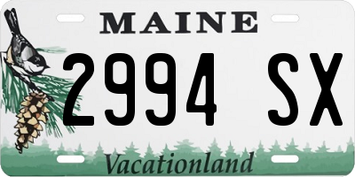 ME license plate 2994SX