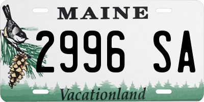 ME license plate 2996SA