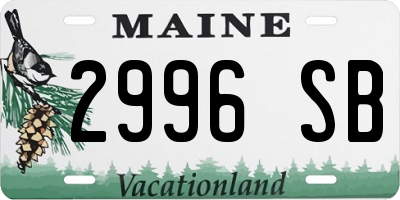 ME license plate 2996SB