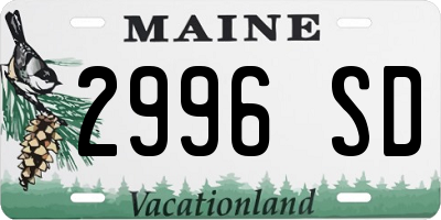 ME license plate 2996SD
