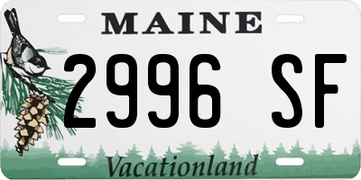 ME license plate 2996SF