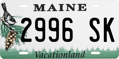 ME license plate 2996SK