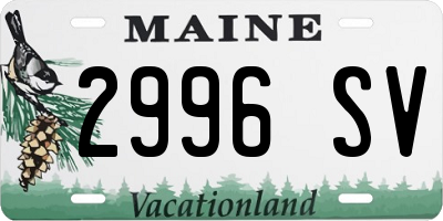 ME license plate 2996SV