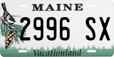 ME license plate 2996SX