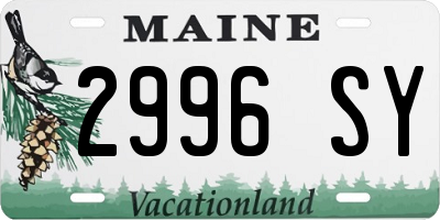 ME license plate 2996SY