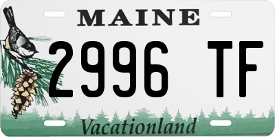 ME license plate 2996TF