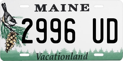 ME license plate 2996UD