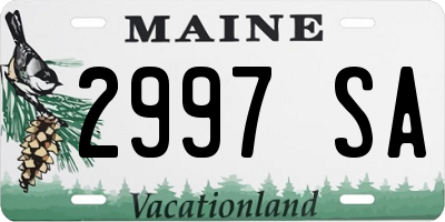 ME license plate 2997SA