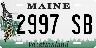 ME license plate 2997SB