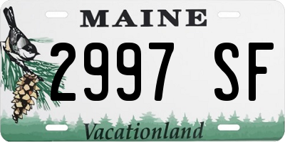 ME license plate 2997SF