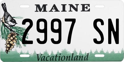 ME license plate 2997SN
